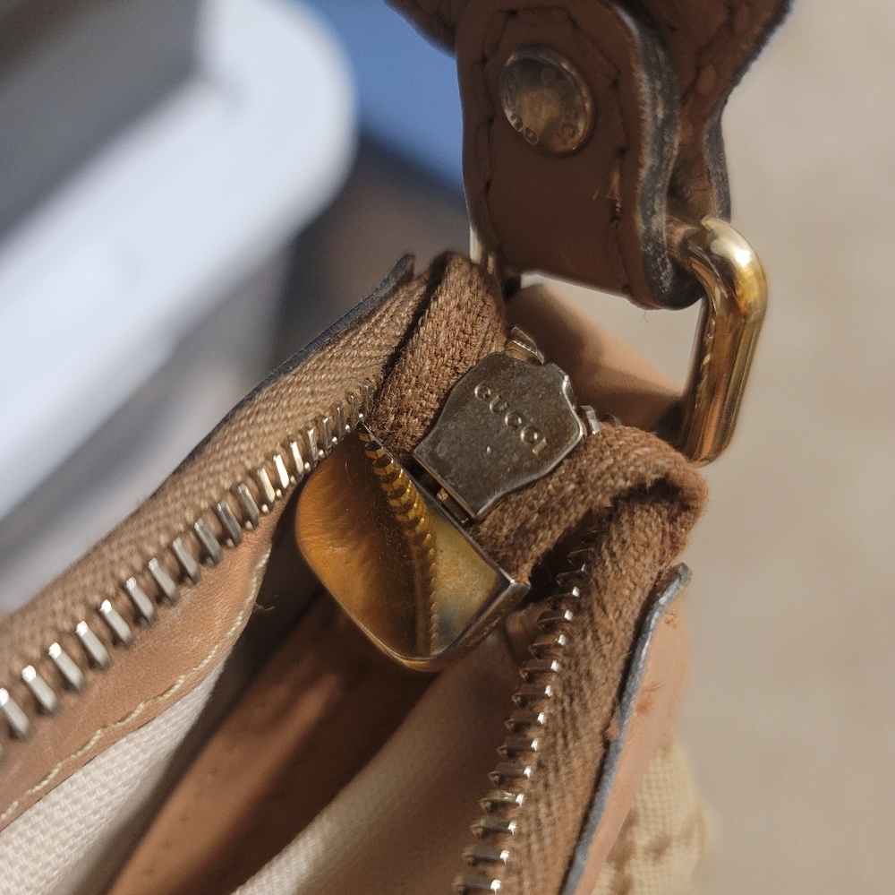 Gucci Beige/Pink Diamante Canvas And Leather Medium Sukey Hobo - Picture 10 of 17